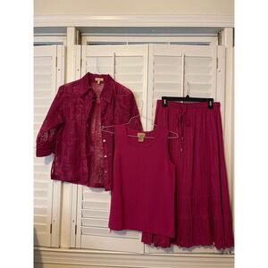 Choices 3 piece skirt suit PM pink